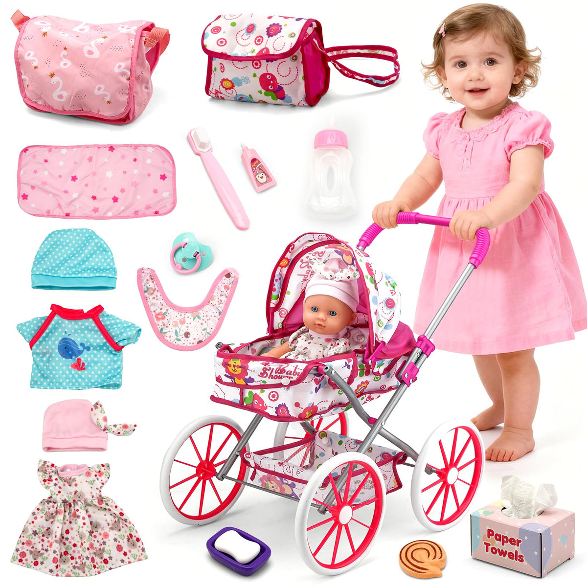 DoubleKai 26-piece doll accessories set expands imaginative play