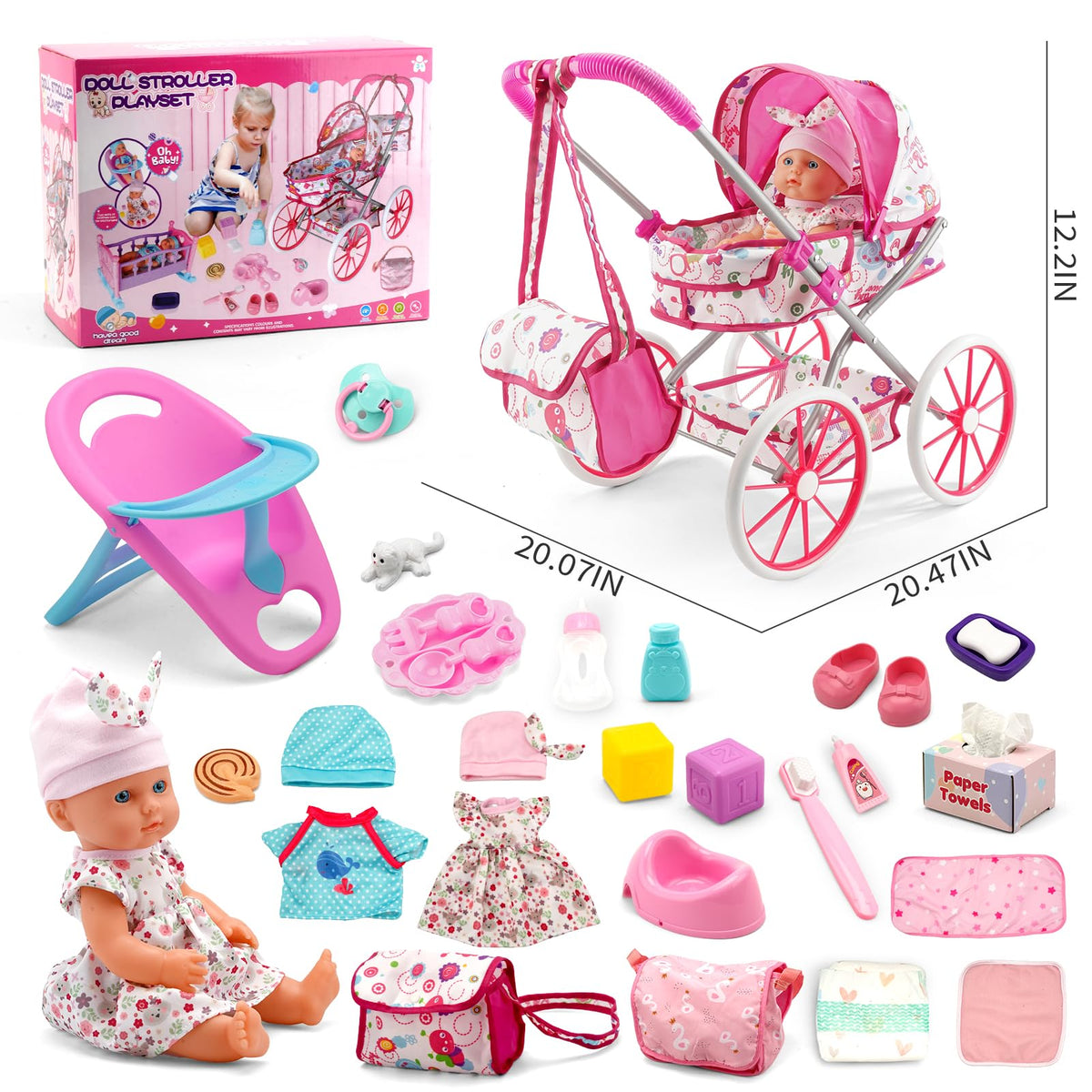 DoubleKai doll accessories storage bag keeps items organized