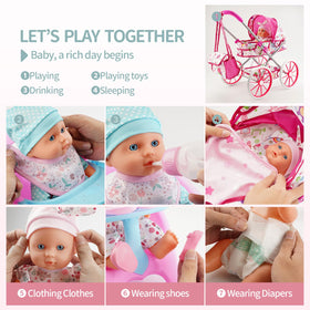 DoubleKai doll crib bed for cozy naptime pretend play