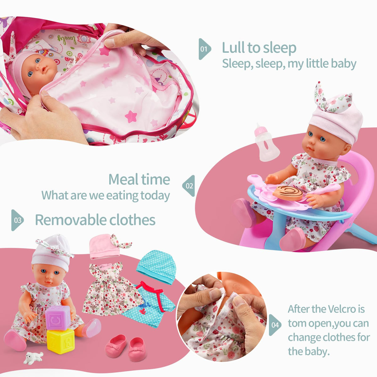 DoubleKai doll dining chair for mealtime role-play scenarios