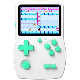 Douddy 32-bit handheld front view, compact travel console for kids.