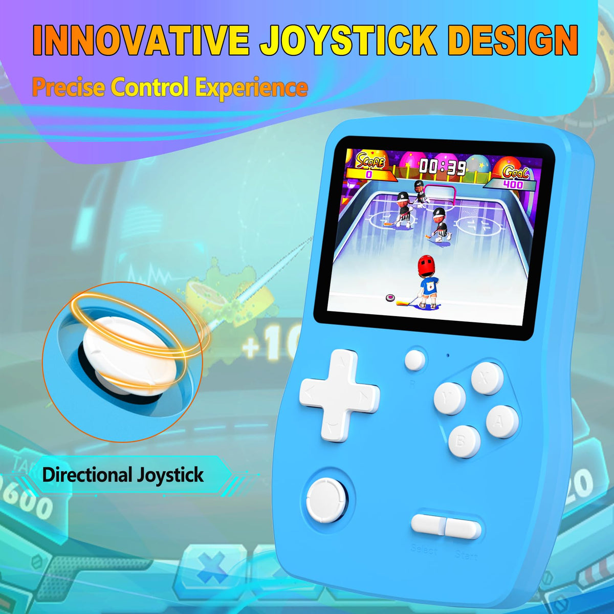 Douddy blue handheld for kids with bright visuals and simple setup.