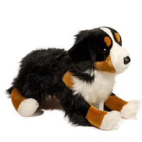 Douglas Alps Bernese Mountain Dog plush side view showing durable, huggable design.