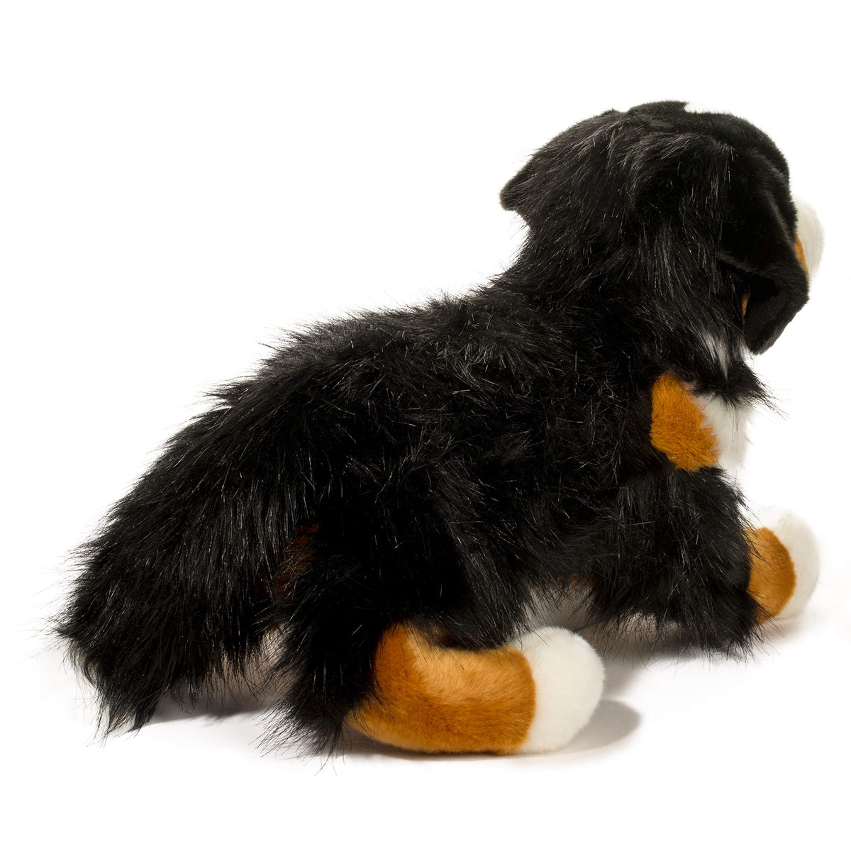 Douglas Alps Bernese Mountain Dog plush face closeup with soulful eyes.