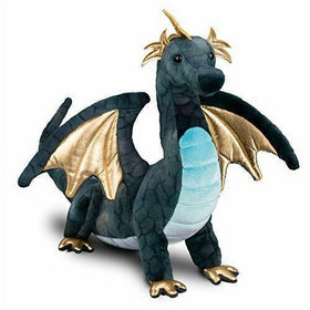 Douglas Aragon Navy Dragon full view shows elegant design for imaginative play and hugs.