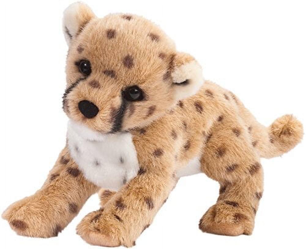 Douglas Chillin' Cheetah Cub plush with poseable body for interactive hugs.