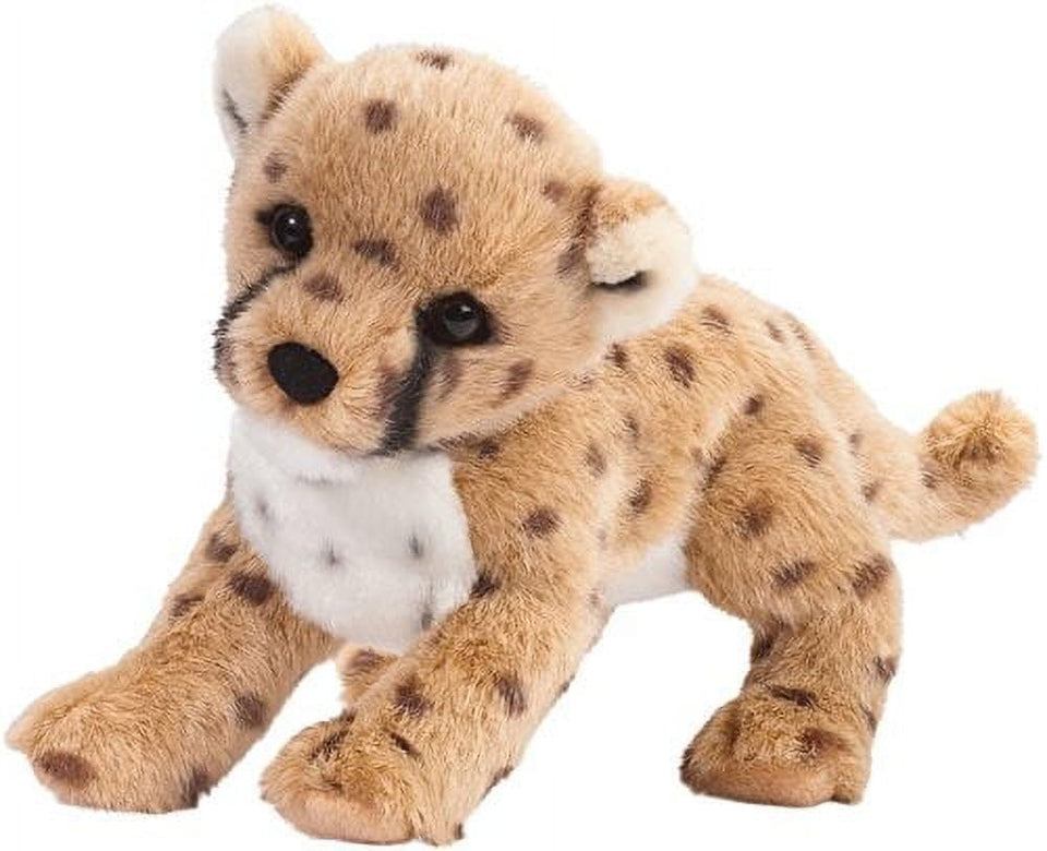 Douglas Chillin' Cheetah Cub plush with poseable body for interactive hugs.