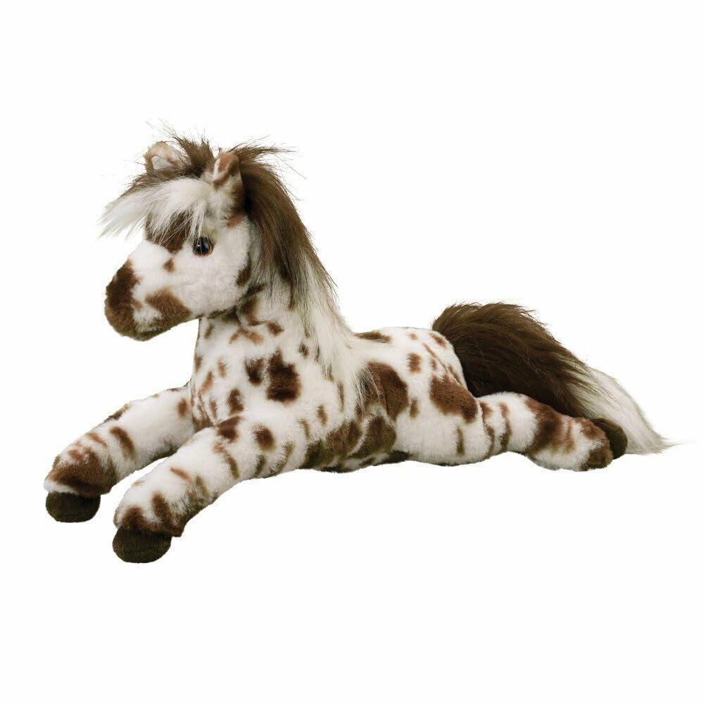 Douglas Duke Leopard Appaloosa Horse plush with floppy pose for cuddling and play