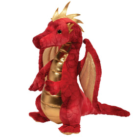 Douglas Eugene Red Dragon plush close-up showing velvet fur texture for cozy play