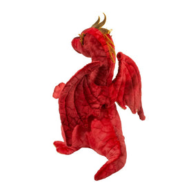 Douglas Eugene Red Dragon plush featuring metallic gold accents for magical appeal