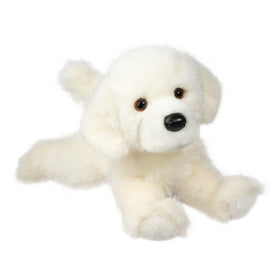Douglas Everest White Retriever plush face detail with amber eyes enhancing imaginative play