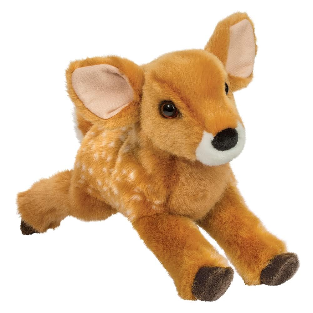 Douglas Fern White-Tailed Deer Fawn plush with spotted back, a soft cuddly bedtime companion.