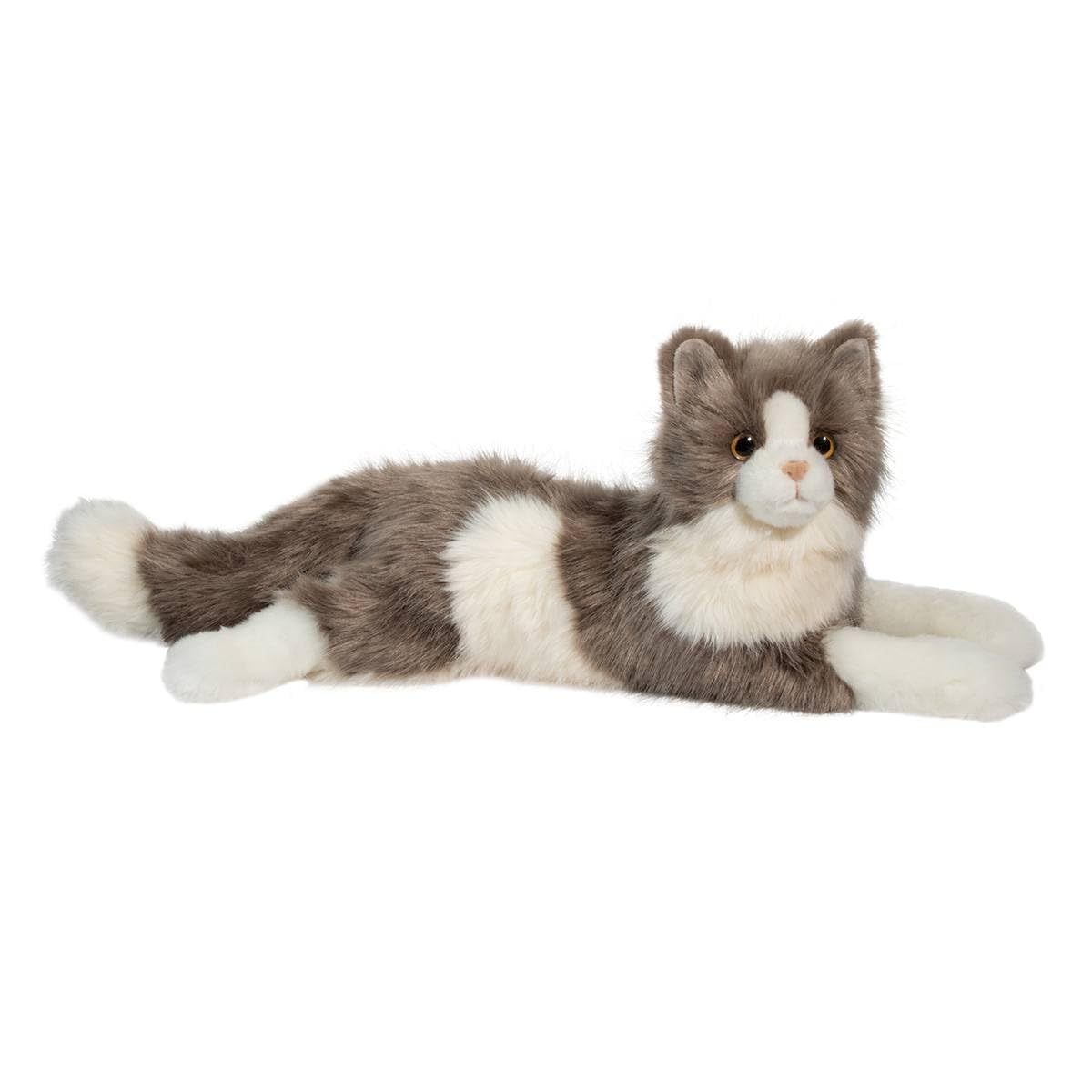 Gretta DLux Cat displays a soft gray and white plush coat for imaginative play.