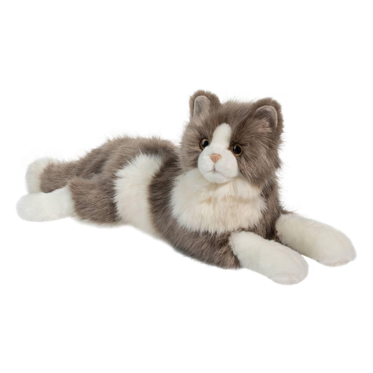 Douglas Gretta DLux Cat in gray and white coat perfect for lap cuddles.