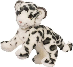 Douglas Irbis Snow Leopard Cub face close-up emphasizes amber eyes and airbrushed details for realism