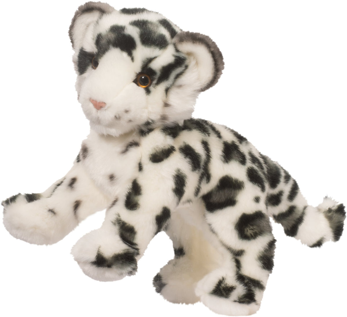 Douglas Irbis Snow Leopard Cub full view highlights soft fur and cuddly poseable body for play