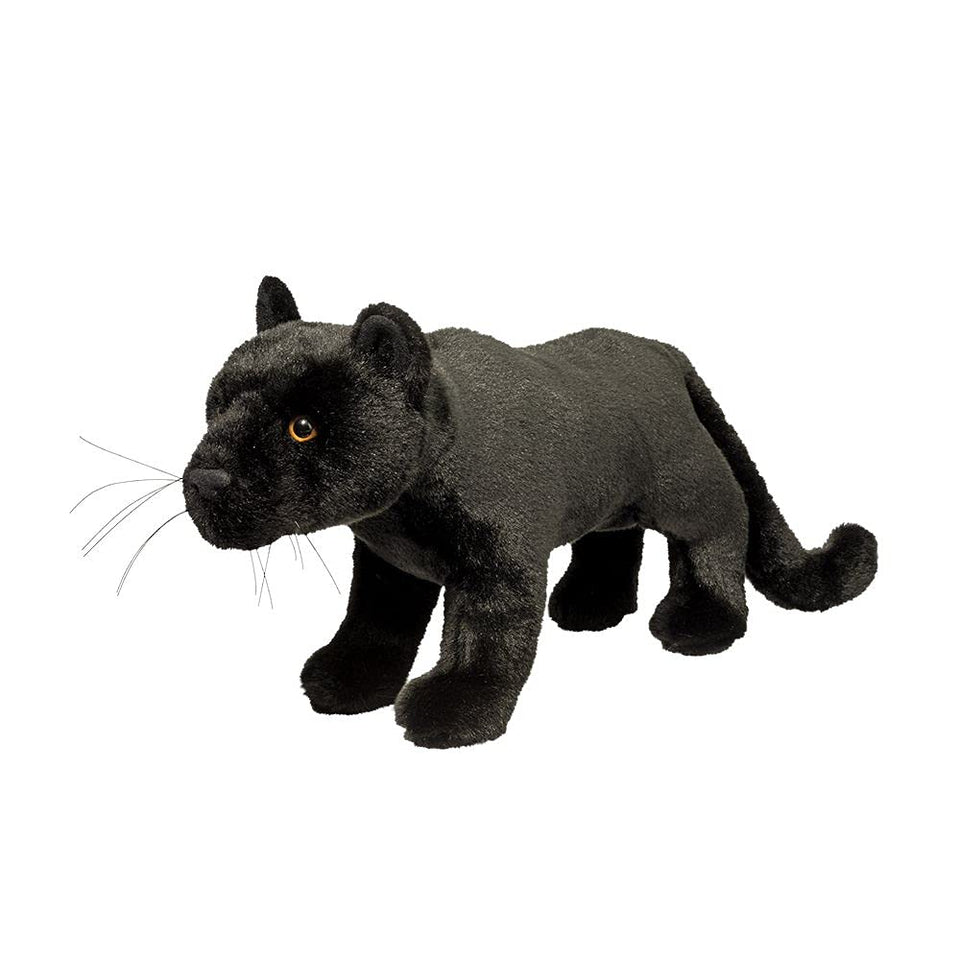 Douglas Jagger Black Panther plush fur detail, soft texture for cuddling and pretend play