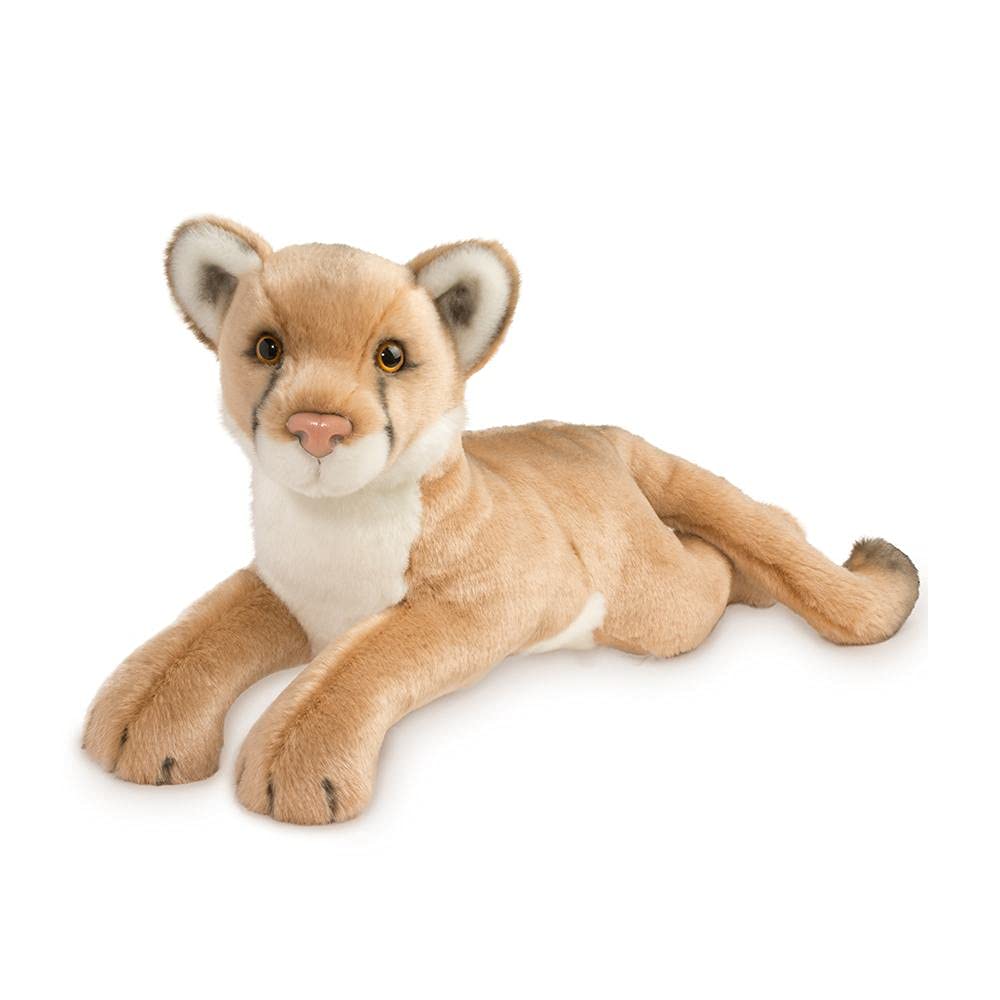 Douglas Kelso Mountain Lion plush face with soft fur for cuddling