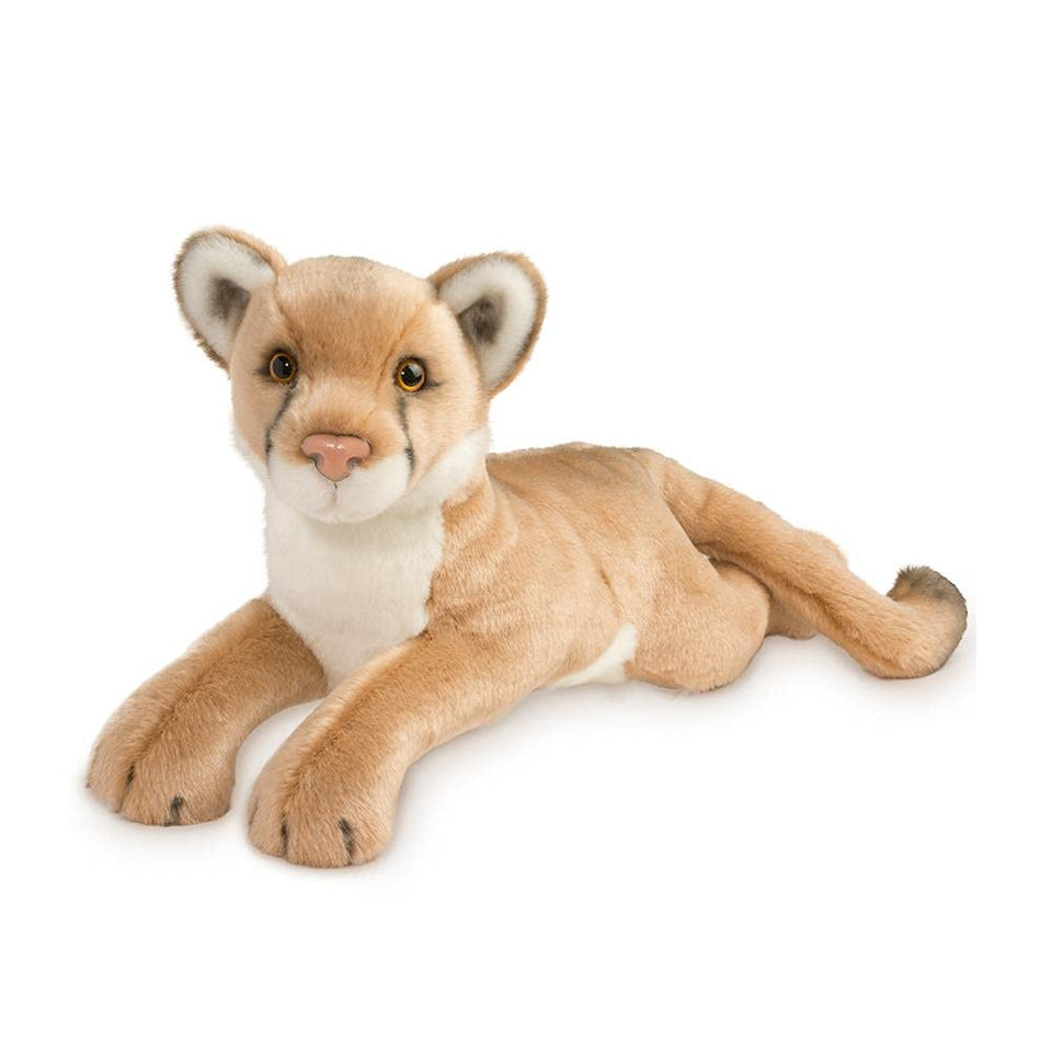 Douglas Kelso Mountain Lion plush face with soft fur for cuddling