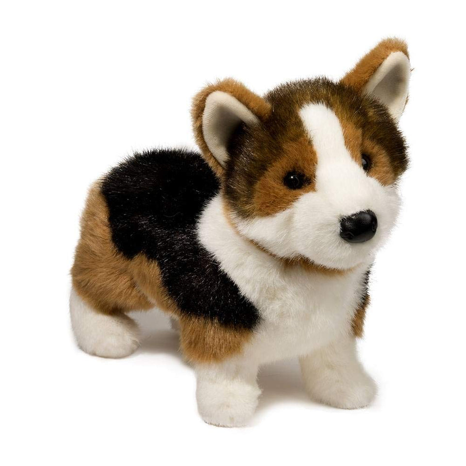 Douglas Kirby tri-colored Corgi plush with soft fur for cozy hugs