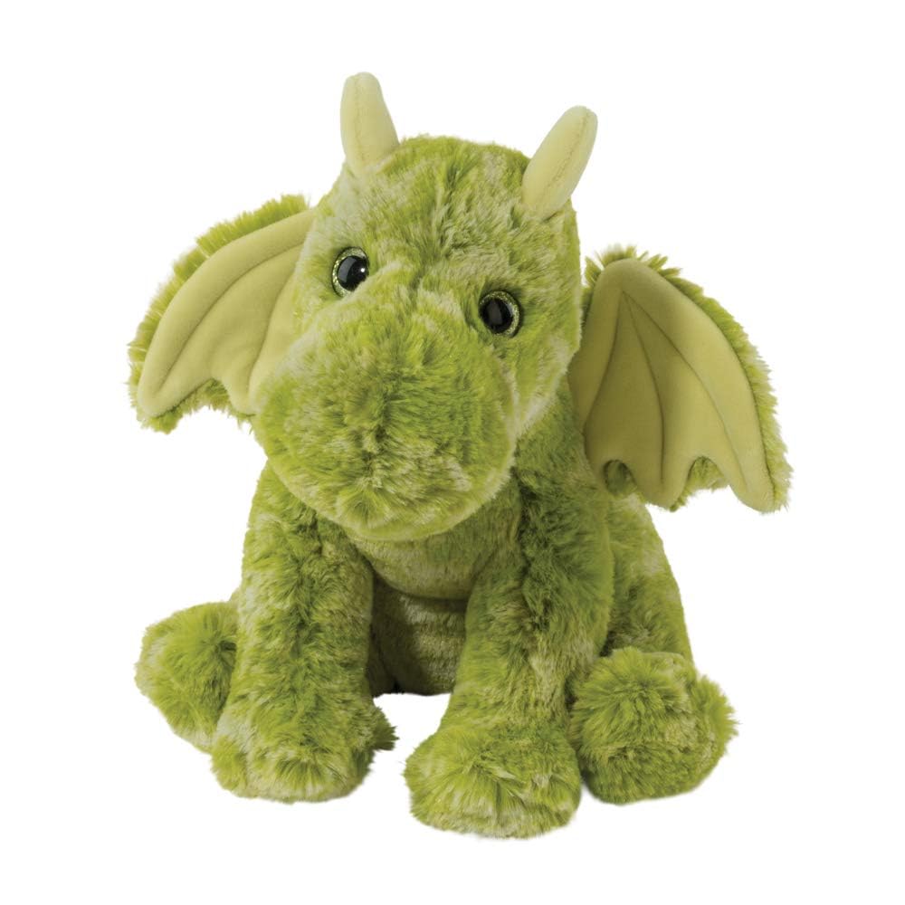 Douglas Lucien Green Dragon Softie sitting portrait highlights its cuddly plush design.