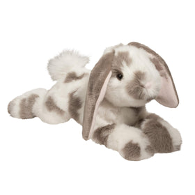 Douglas Ramsey Gray Spotted Bunny plush with ultra-soft fur for comforting cuddles.