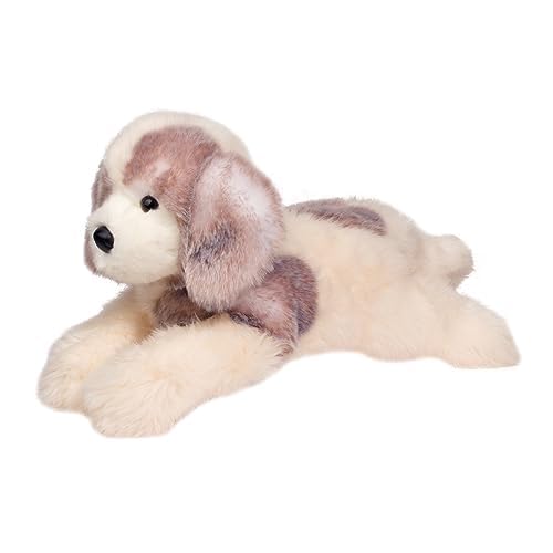 Douglas River Great Pyrenees plush close-up of face and friendly eyes.