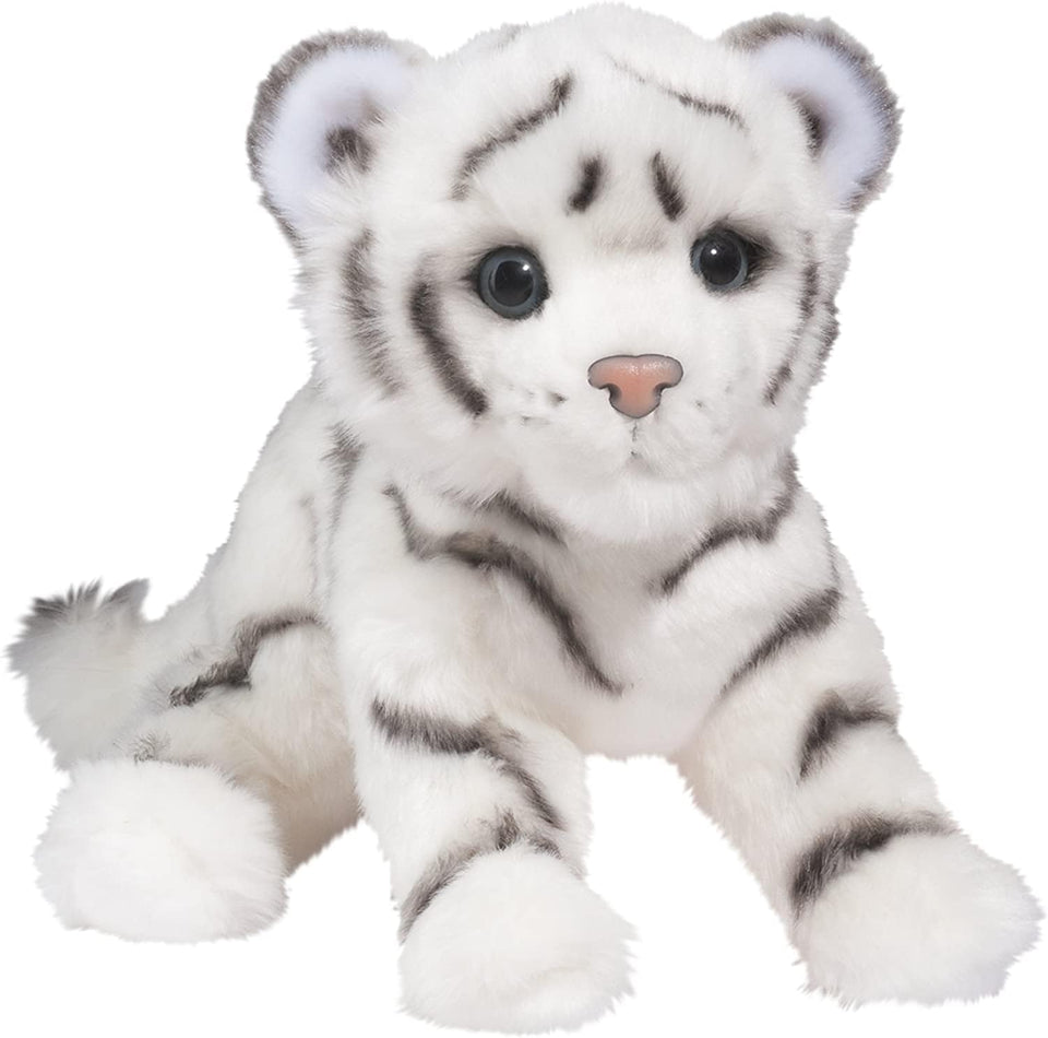 Douglas Silky White Tiger Cub Plush for cozy hugs and lifelike play