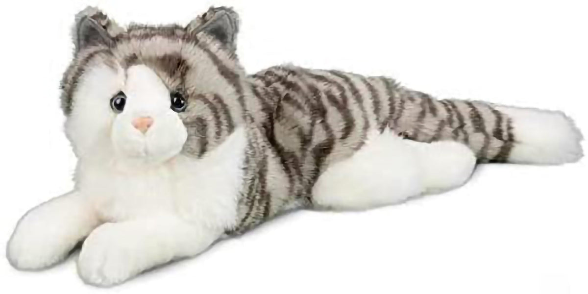 Douglas Smokey plush in a reclining pose for cozy cuddles.