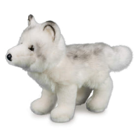 Douglas Snow Queen Arctic Fox in play pose, inspires imaginative adventures.