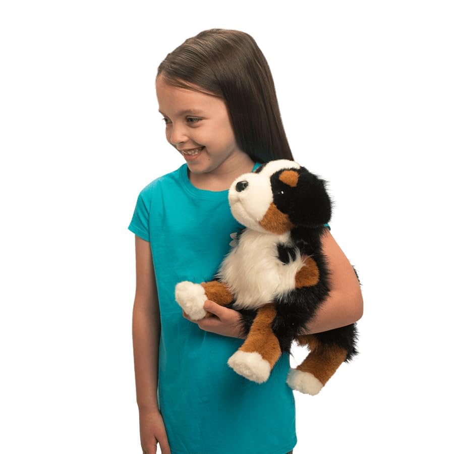 Douglas Trevor Bernese Mountain Dog plush shows a tri-colored coat and soft fur ideal for hugs.