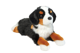 Douglas Trooper plush with tri-color Bernese coat, a durable hiking buddy for kids