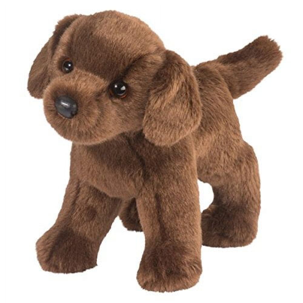 Douglas Tucker Chocolate Lab plush with lifelike eyes, soft cuddle buddy for kids and collectors