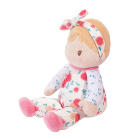 Vera floral soft doll with matching headband as a nursery accessory.