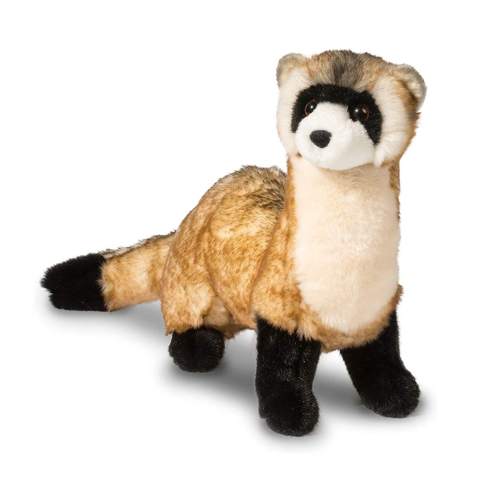 Douglas Vince Black Footed Ferret Plush full body, cuddly companion for kids.