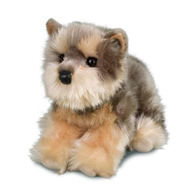 Yorkie puppy cut design adds lifelike charm for kids and collectors.