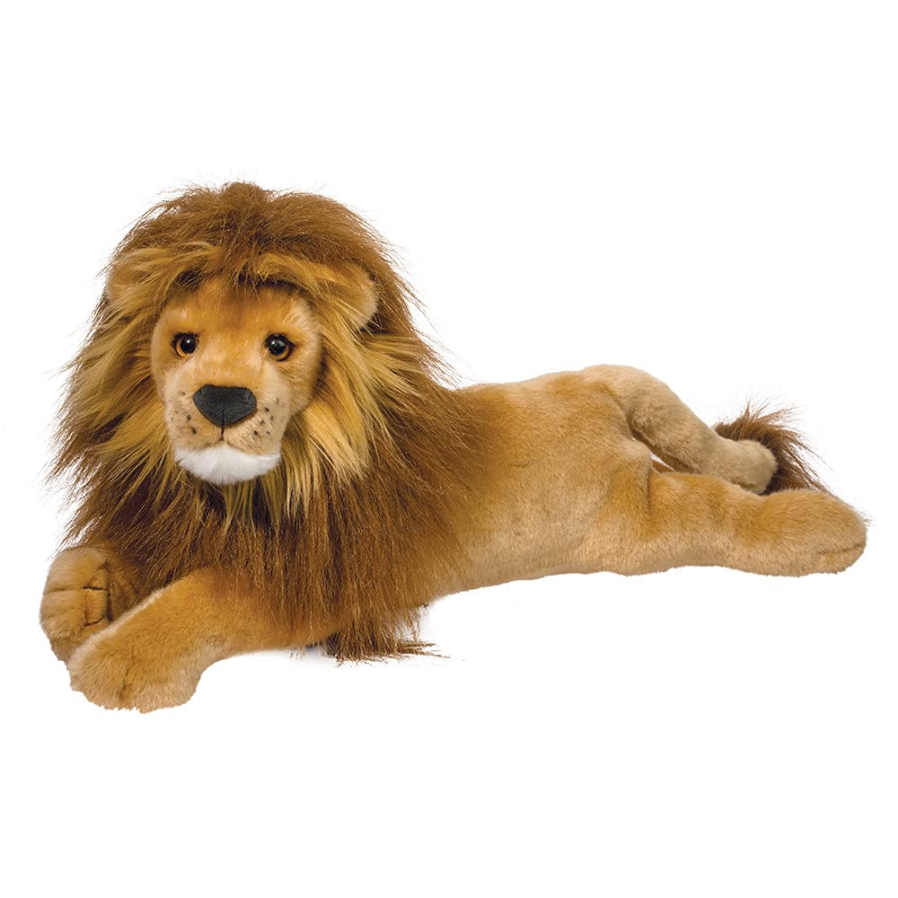 Douglas Zeus Lion plush with lifelike mane; ideal for imaginative play and comforting companionship.
