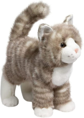 Douglas Zipper gray tabby cat plush in standup pose for imaginative play.