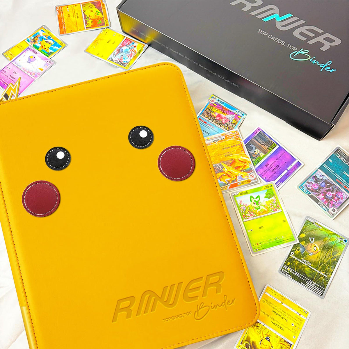 douper Ravaver yellow side-loading sleeves—secure pockets for single or double sleeves.
