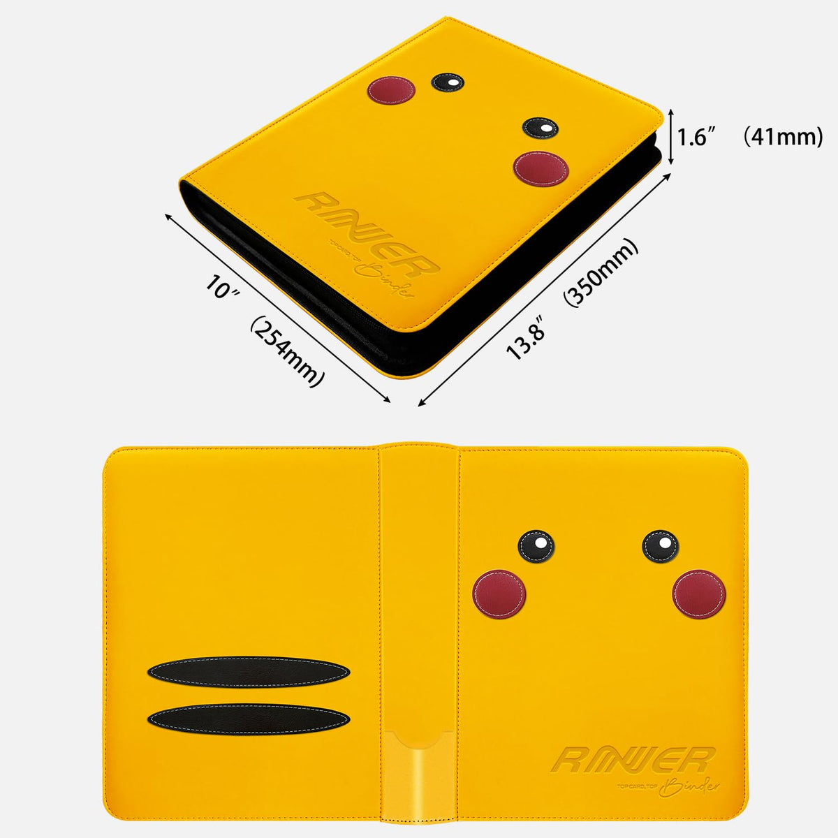 douper Ravaver yellow zipper closure—protects cards from dust and moisture during transport.