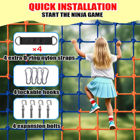 Dovacs climbing net made with high-strength polyester for durability.