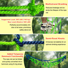 DOVACS climbing net treehouse connector shows easy structure integration