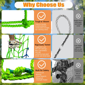 DOVACS climbing net woven polyester close-up emphasizes durable construction