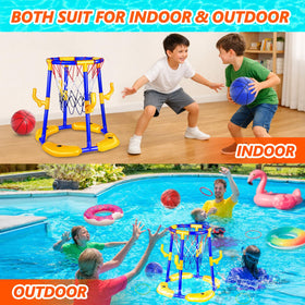 Doviden complete pool game set includes hoop, cords, rings, balls and pump.