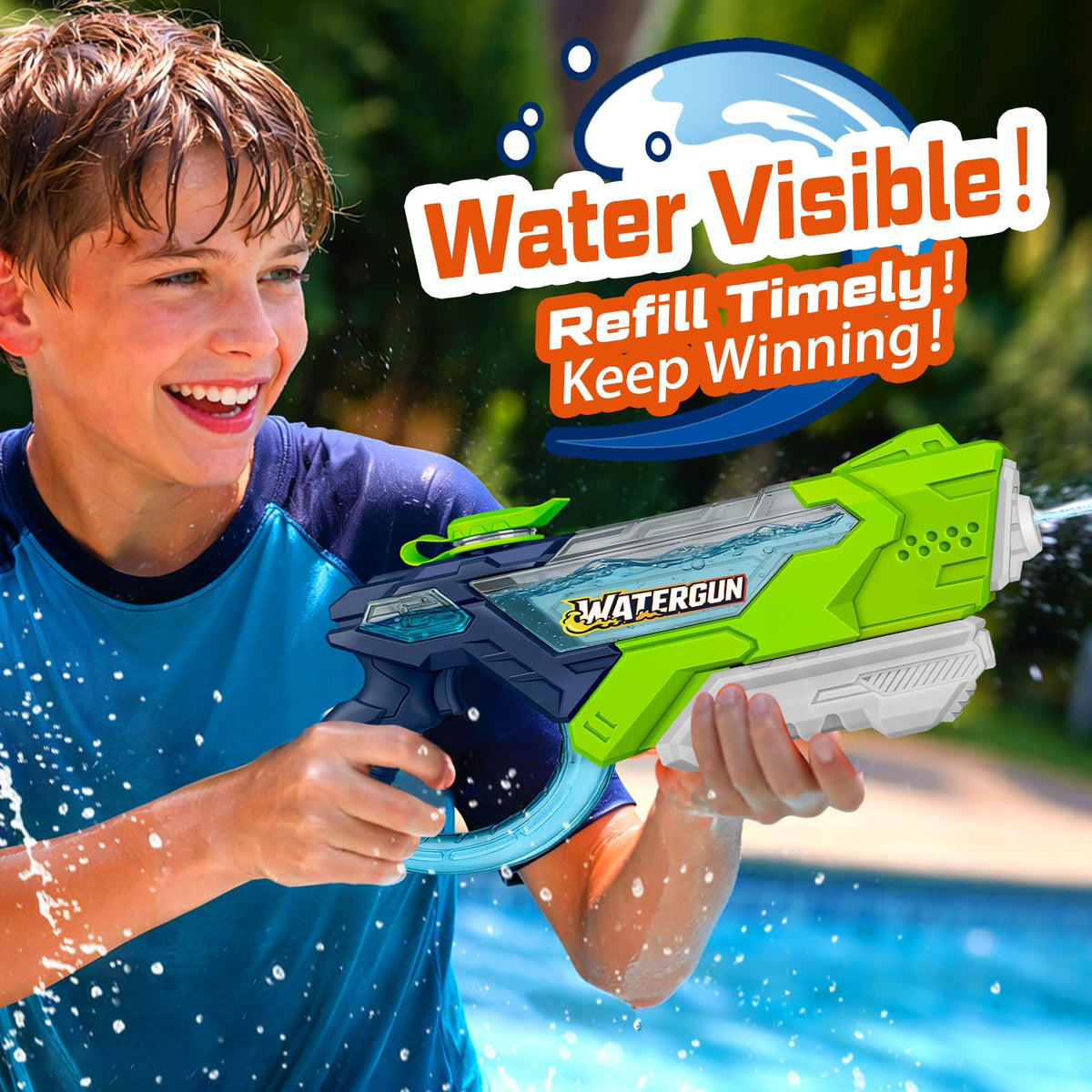 Doviden long-range water gun shoots up to 32 feet for exciting outdoor play.