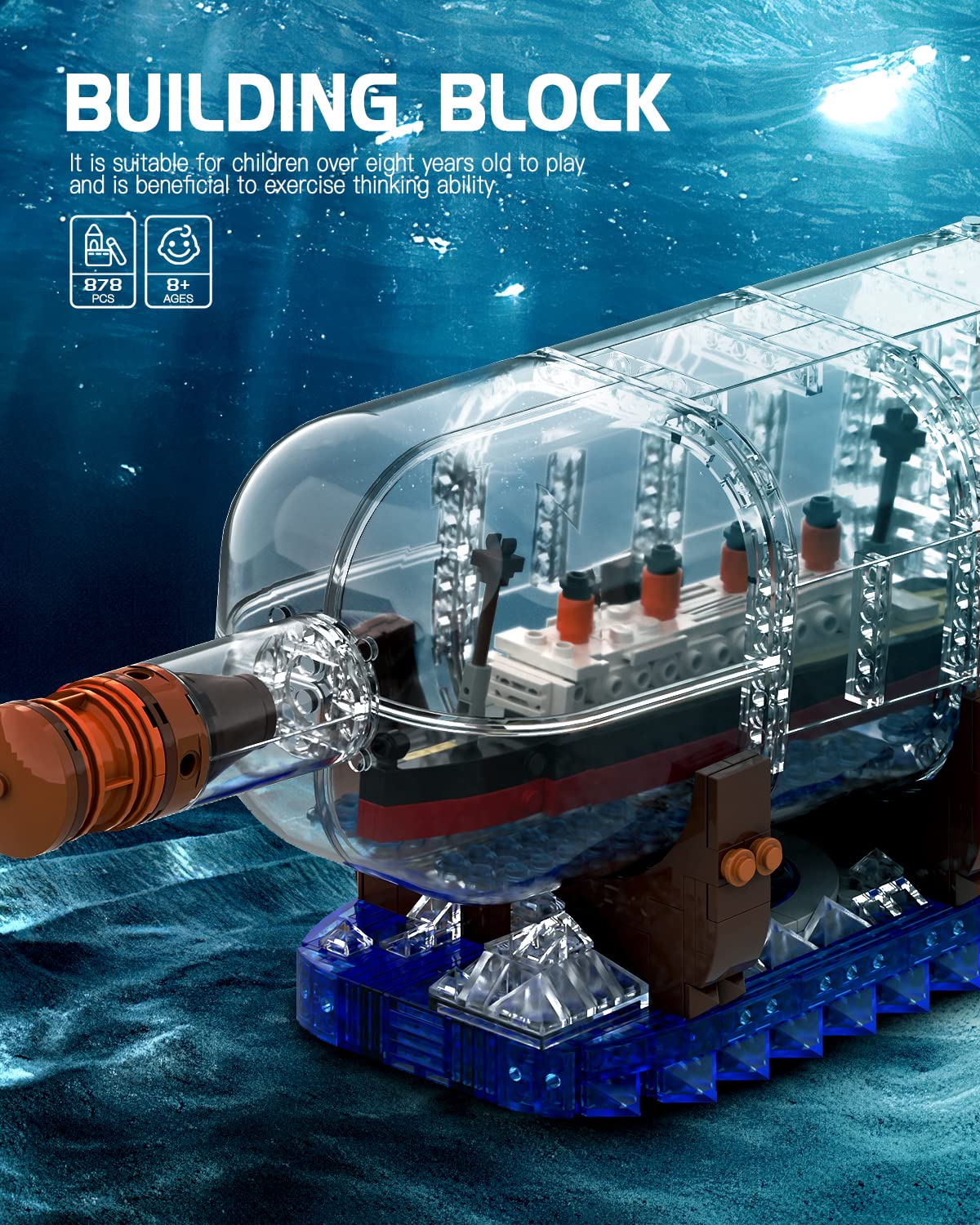 dOvOb detailed-titanic-model: precise bricks create an impressive tabletop replica.