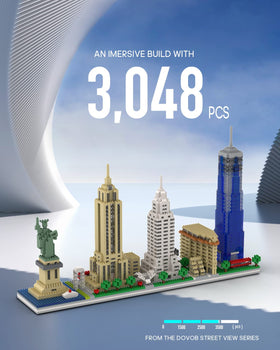 dOvOb Chrysler Building micro blocks kit enhances shelf display and focus