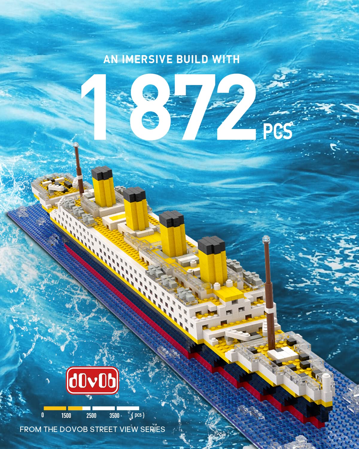 dOvOb Titanic diorama display for home shelf centerpiece.