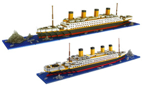 dOvOb Titanic micro blocks ship front view for immersive build and display.