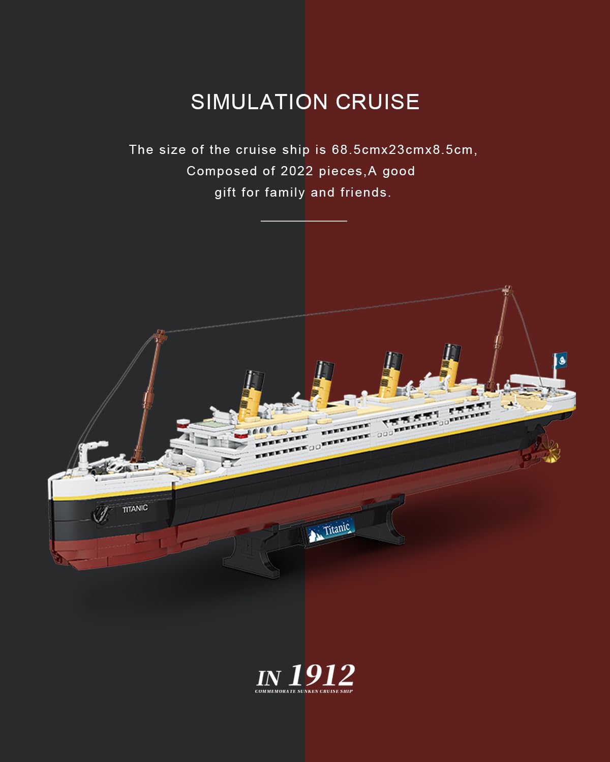 dOvOb Titanic model instruction color guide helps accurate assembly.
